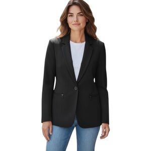 DKNY Black One Button Blazer Size 8 | Classic Office Stretch Jacket